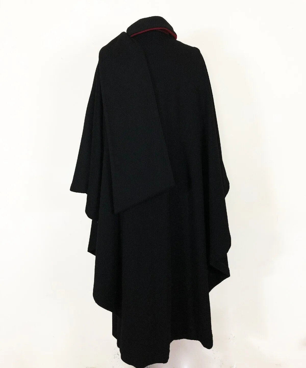 1960s Black Wool Cape