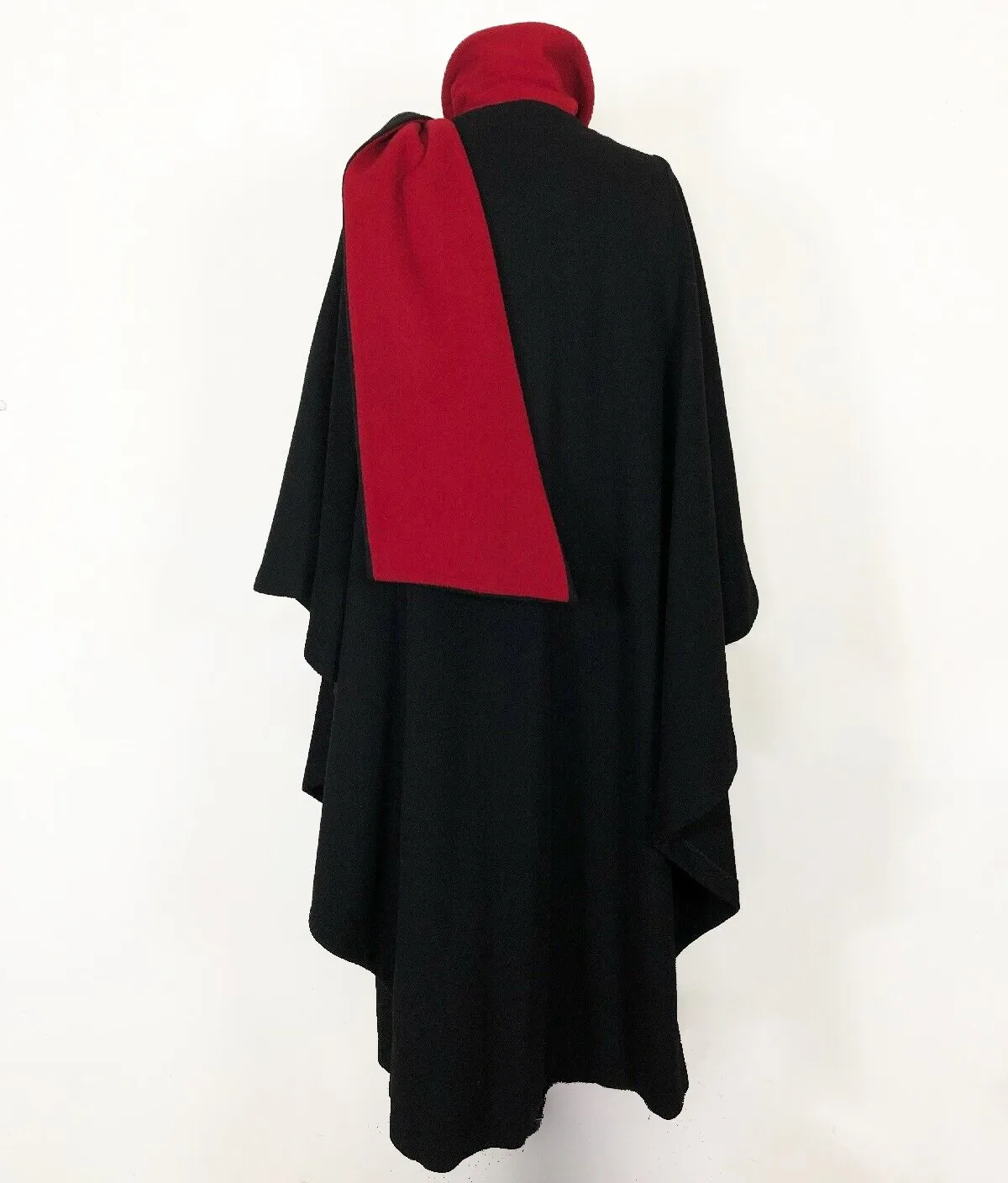 1960s Black Wool Cape