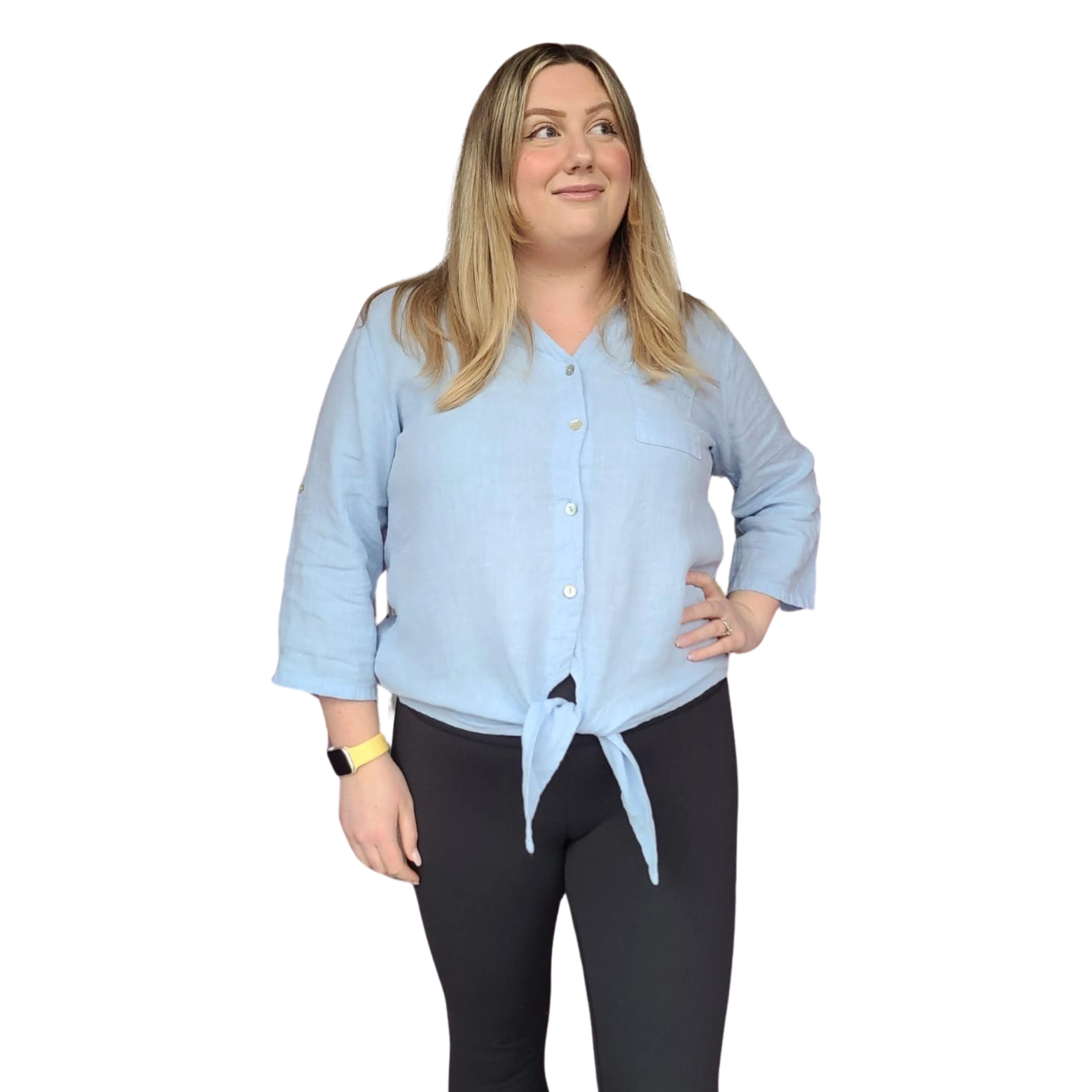 6947 Blue Linen Shirt