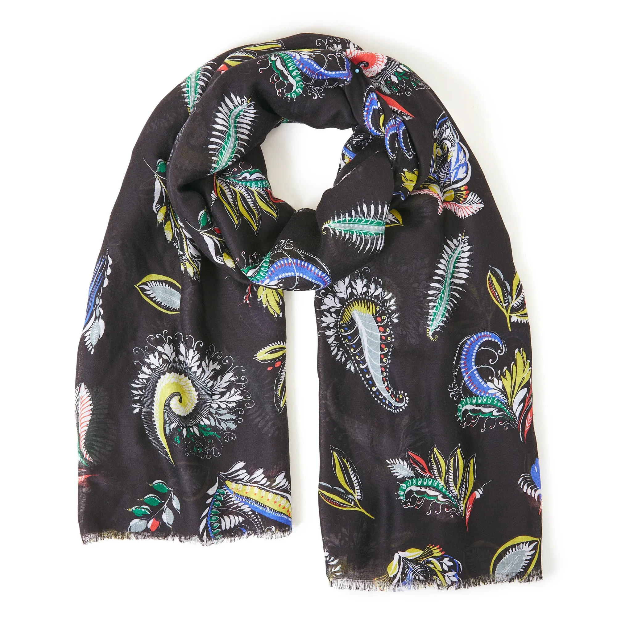 Accessorize London Women's Multi Paisley Print Scarf