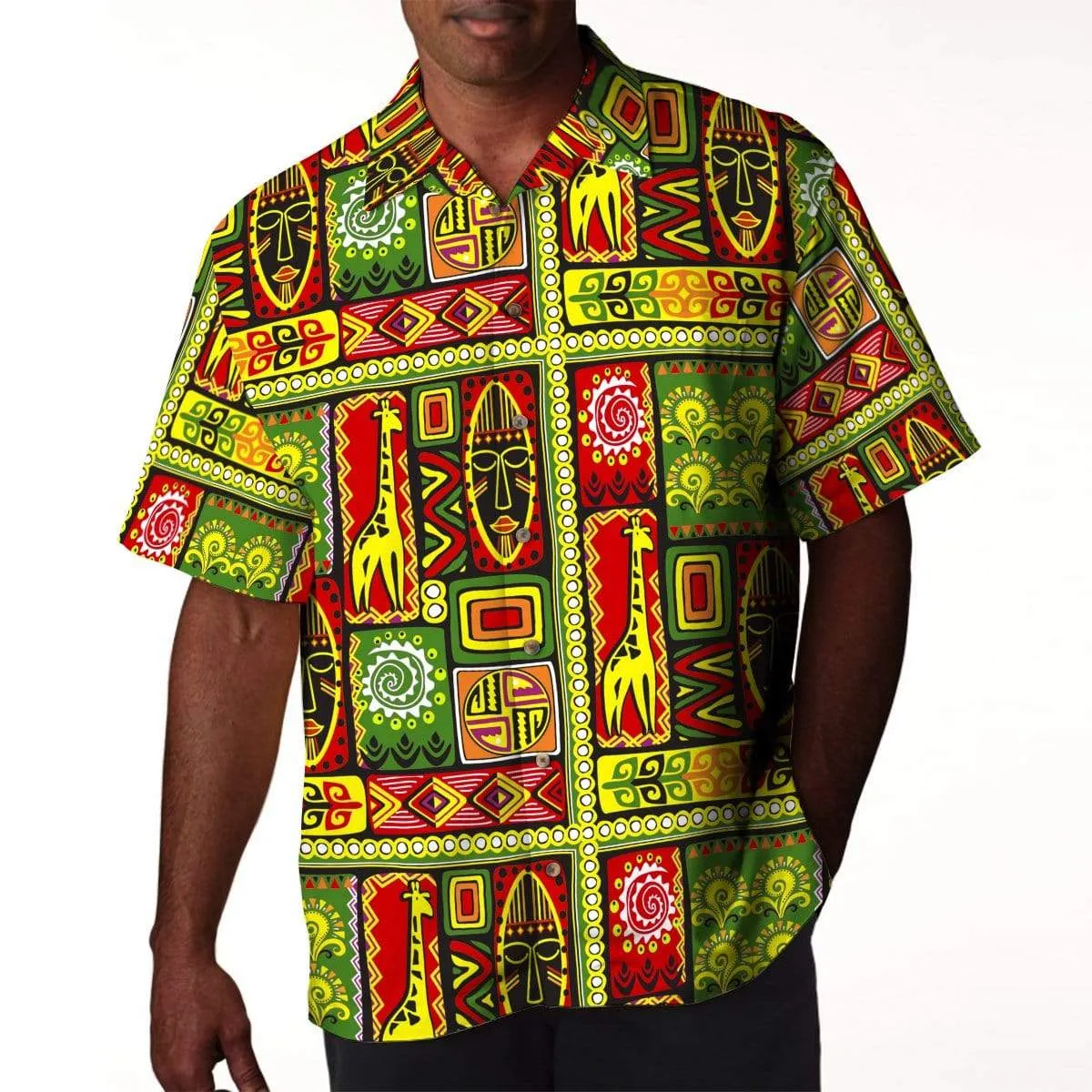 African Tribal Linen Hawaiian Shirt