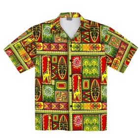 African Tribal Linen Hawaiian Shirt