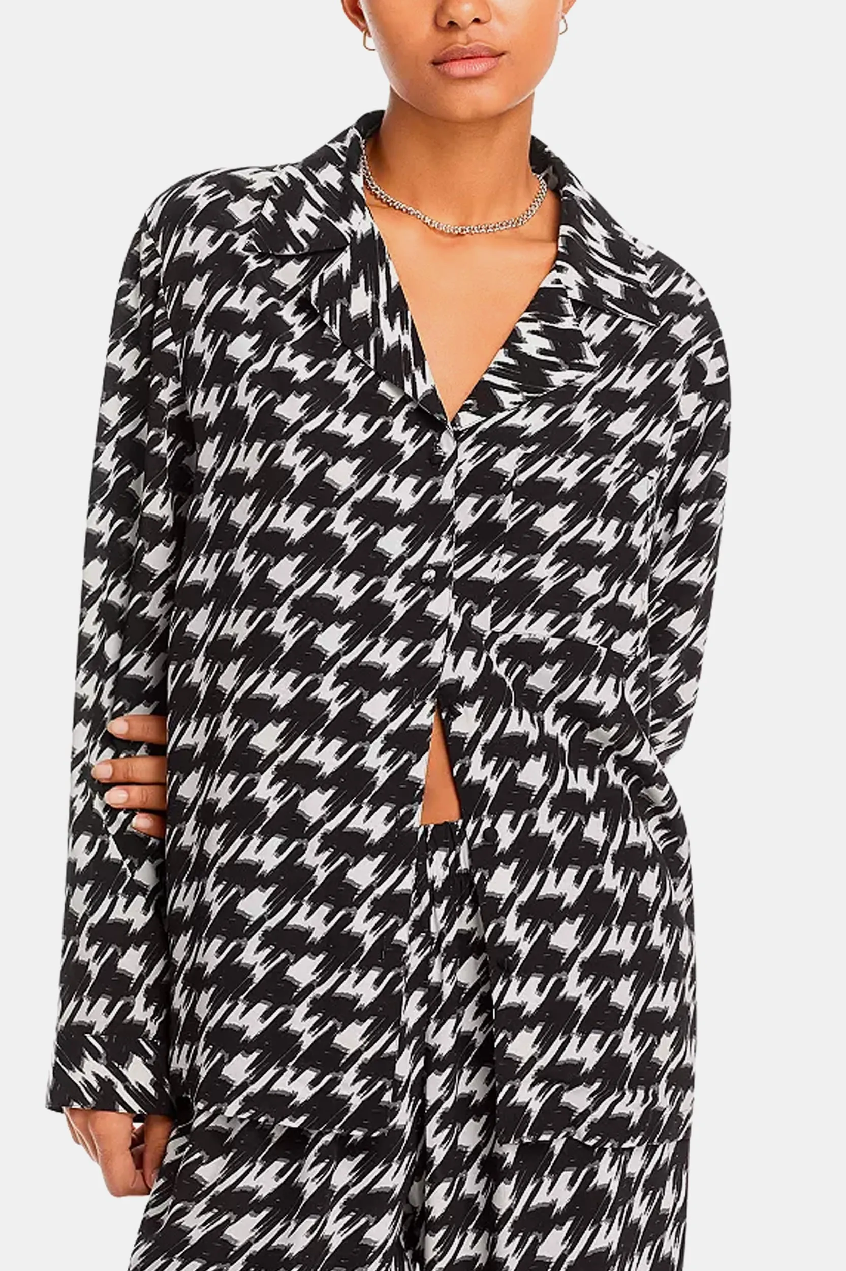 Aiden Shirt in Houndstooth Print