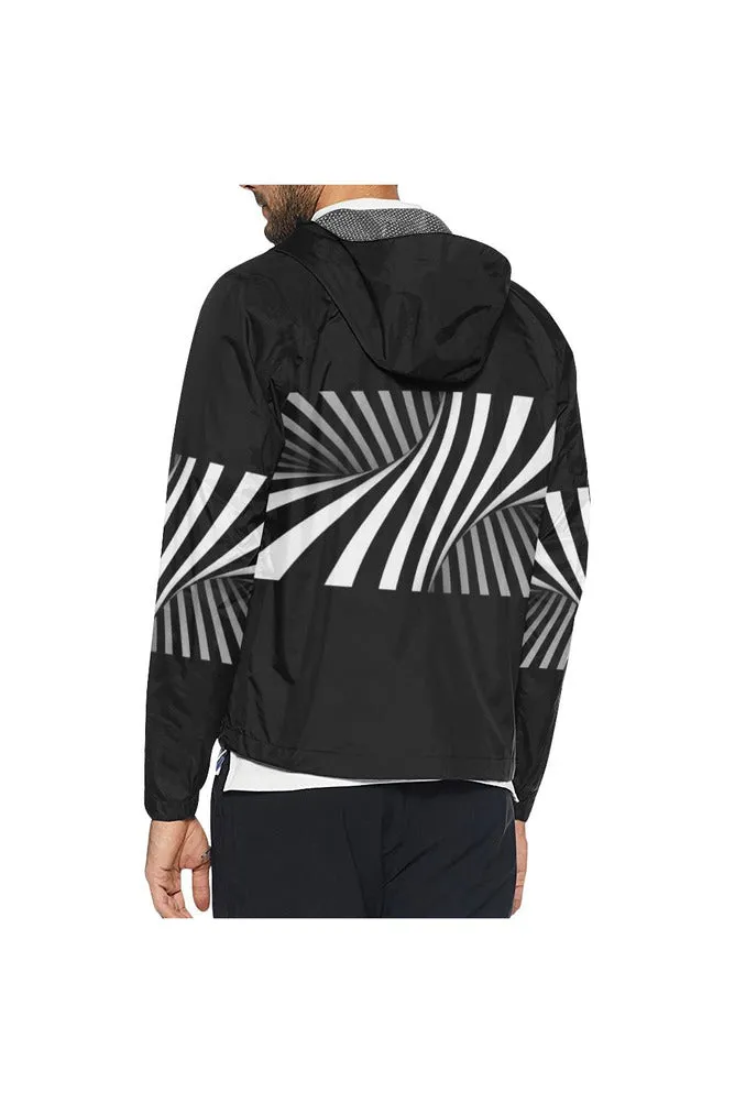 Black & White Illusion All Over Print Windbreaker for Men (Model H23)