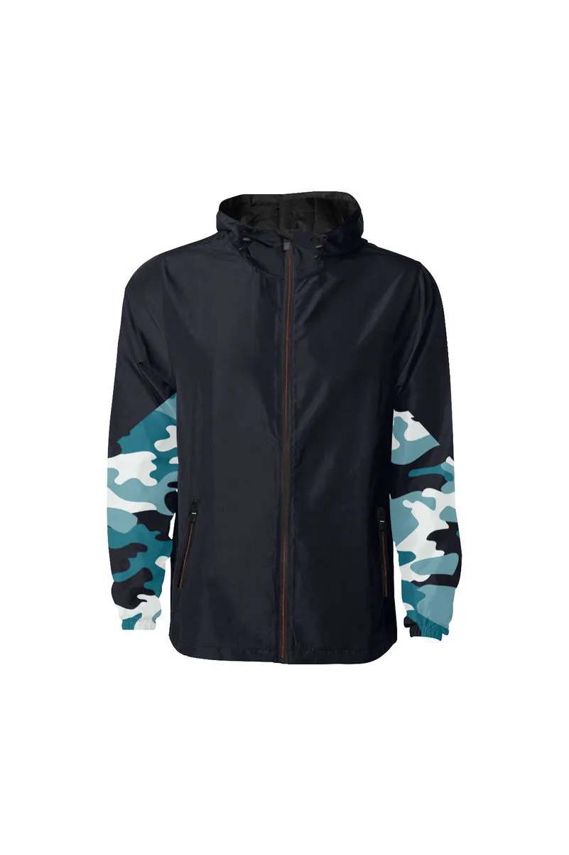 Blue Camouflage Quilted Windbreaker for Men (Model H35)