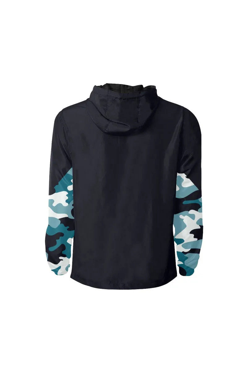 Blue Camouflage Quilted Windbreaker for Men (Model H35)