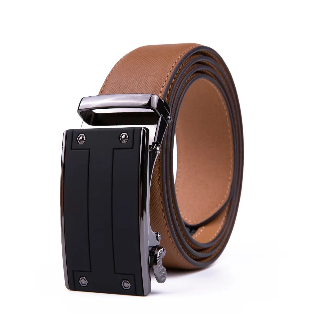 Braveman Men's Automatic Ratchet Buckle Leather Dress Belt