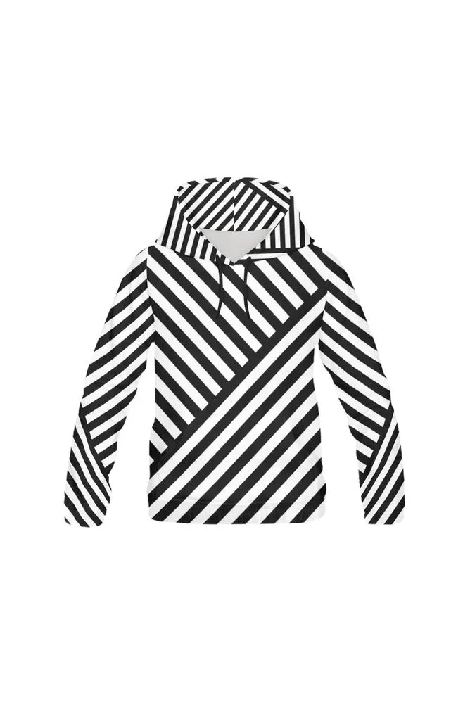 Butting Stripes All Over Print Hoodie for Men/Large Size