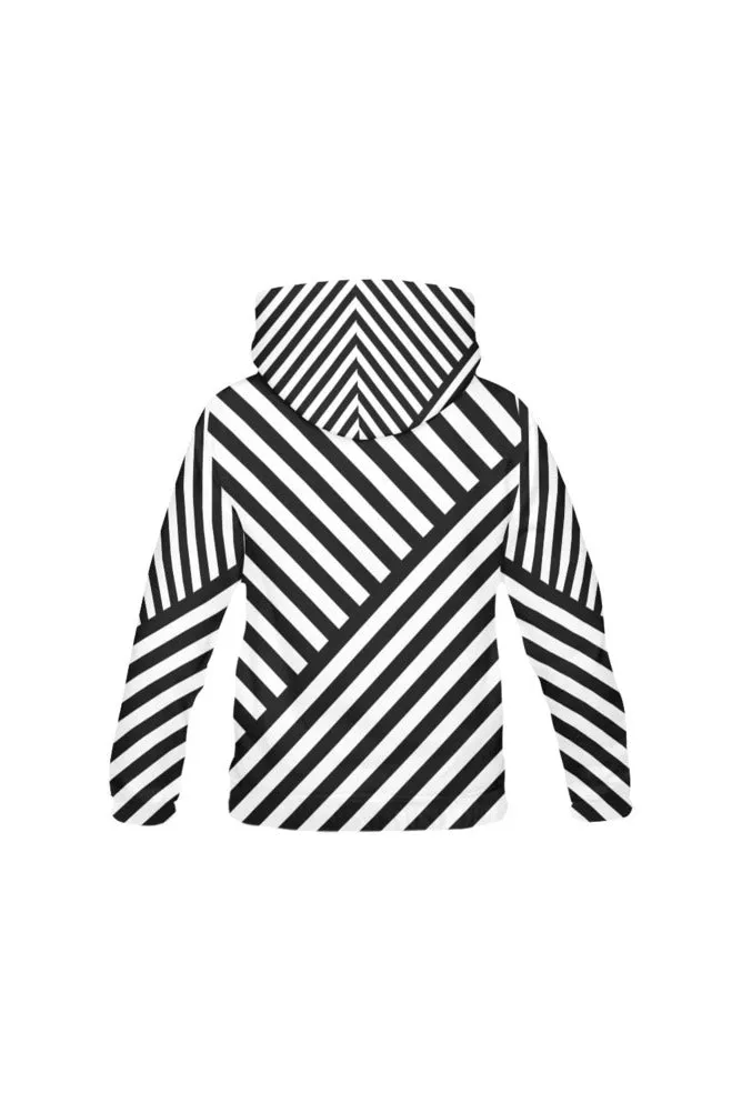 Butting Stripes All Over Print Hoodie for Men/Large Size