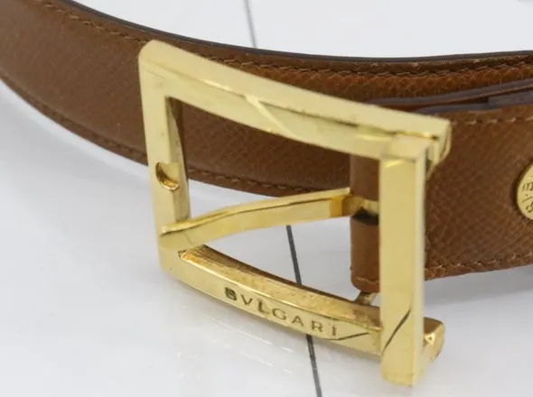 BVLGARI Leather Belt in cognac