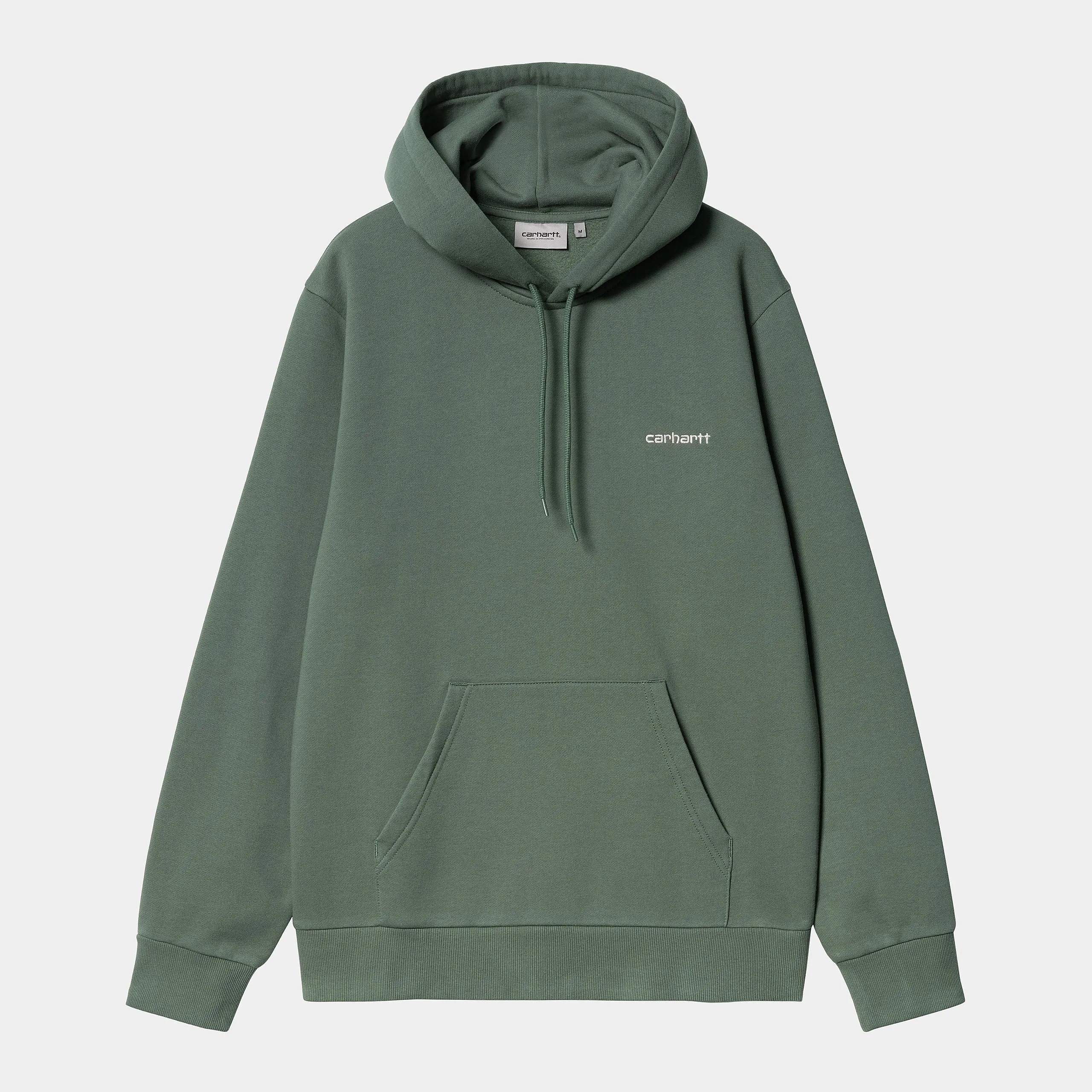 Carhartt Hooded Script  Embroidery Sweat - Park/White