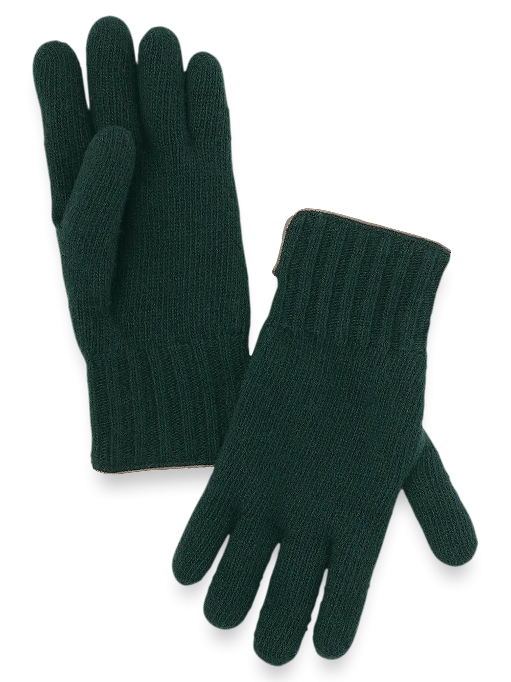 Cashmere Lined Knit Gloves - Green