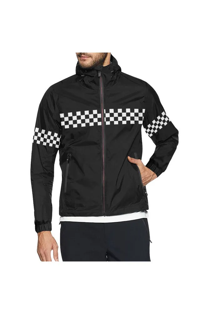 Checker Flag "Go" All Over Print Windbreaker for Men