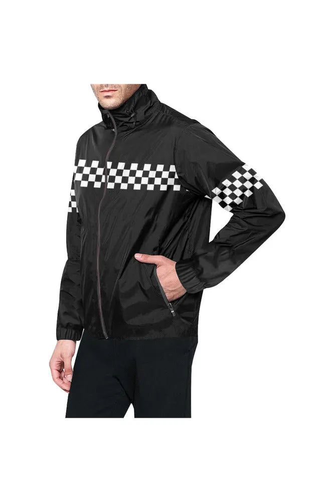 Checker Flag "Go" All Over Print Windbreaker for Men