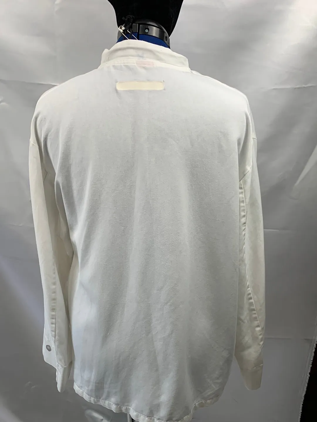 Chef Jacket Unisex XLG White, Fabric Buttons- Preowned / Vintage