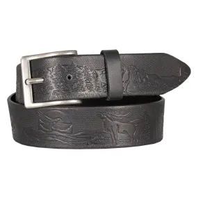 Cowboy Collection Men's Wildlife Tooled Leather Belt