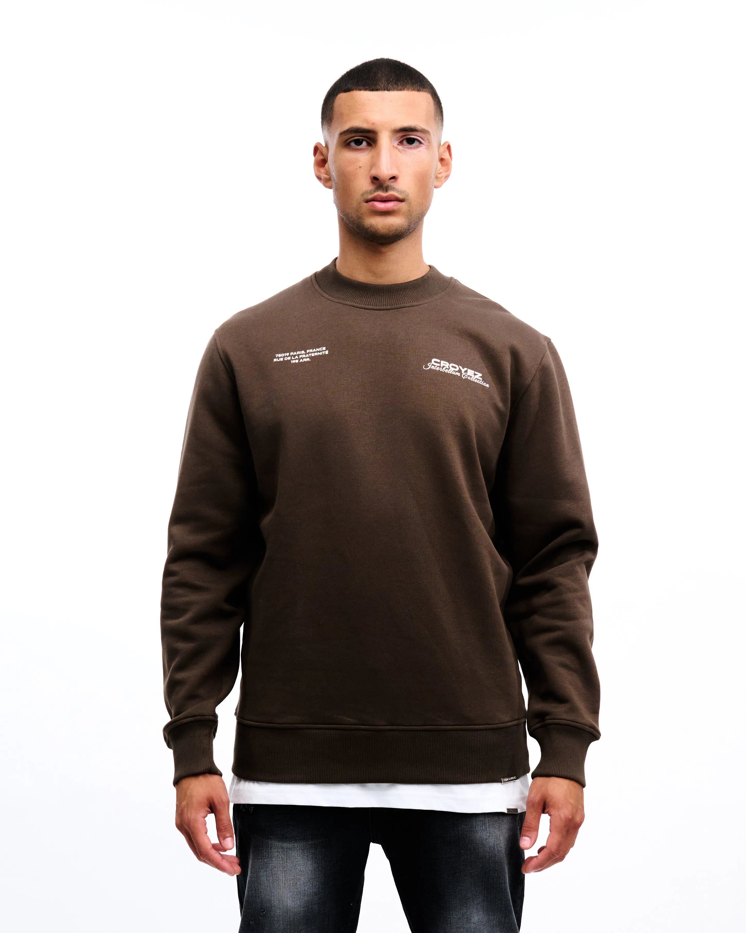 CROYEZ COLLECTION SWEATER - BROWN/VINTAGE WHITE