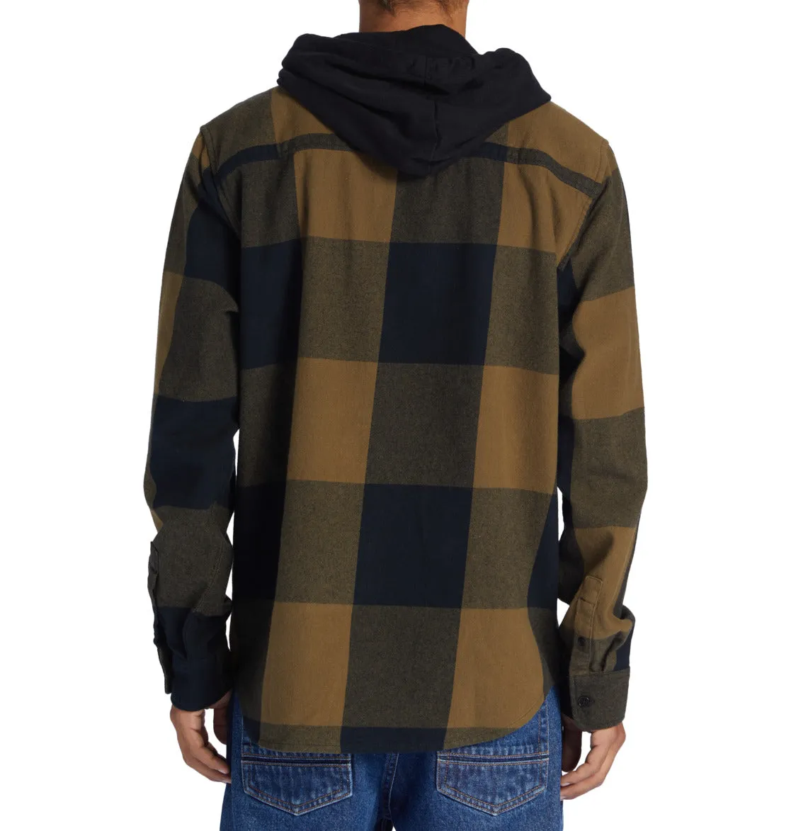 DC - RUCKUS - HOODED LONG SLEEVE SHIRT -  Capers/ Black Plaid