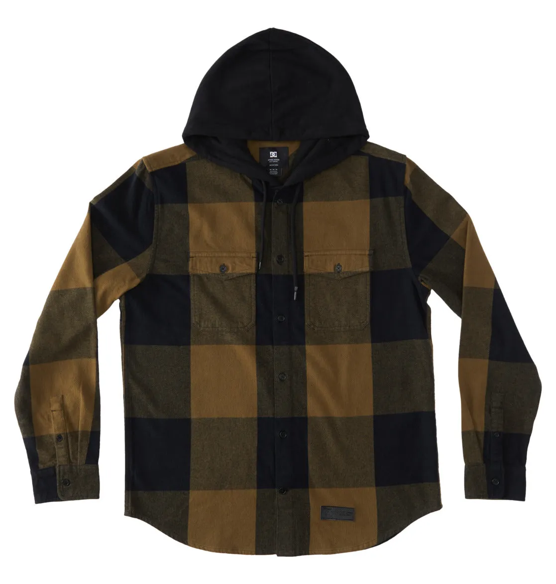 DC - RUCKUS - HOODED LONG SLEEVE SHIRT -  Capers/ Black Plaid