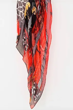 Dolcezza Scarf 73905 - Black/Red Quilt