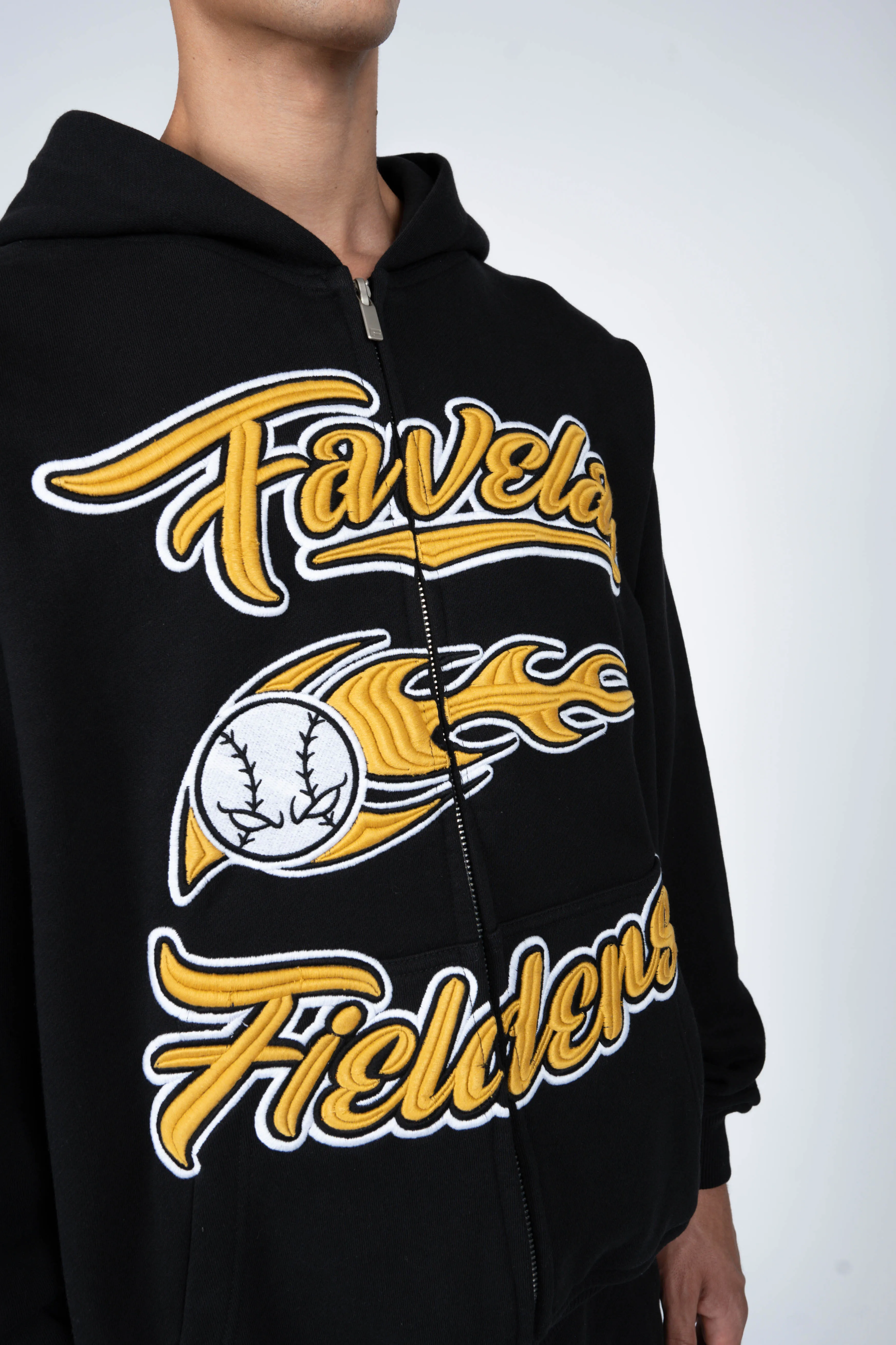 FIELDERS BLACK FRONTZIP