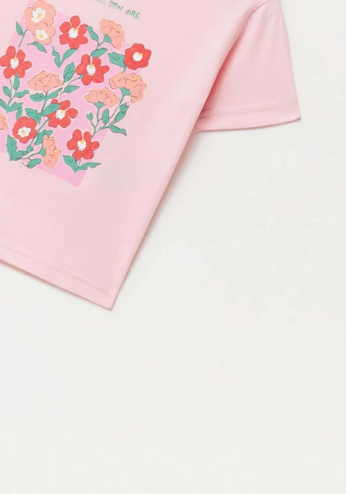 Flower Print T-Shirt - Pink