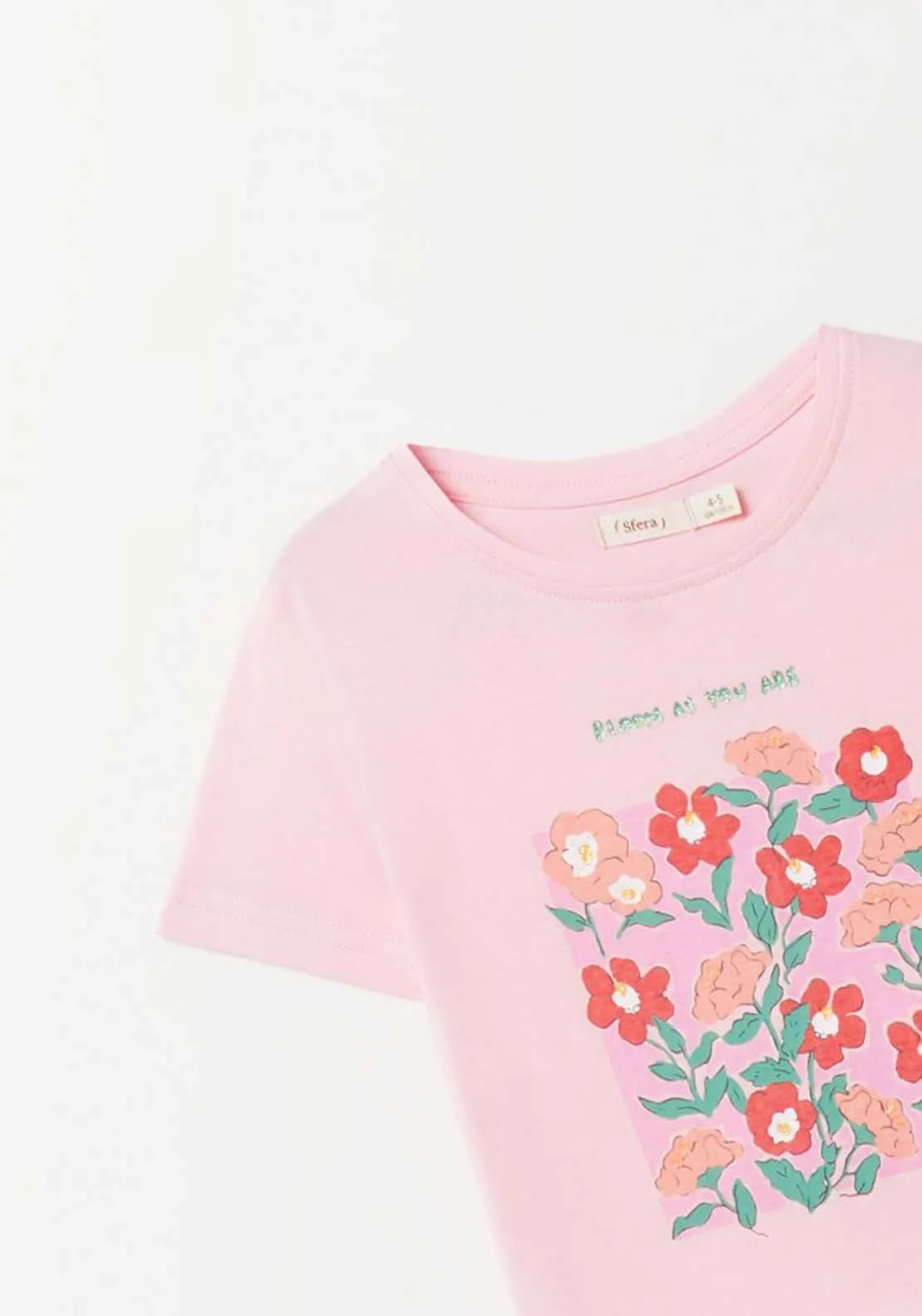 Flower Print T-Shirt - Pink