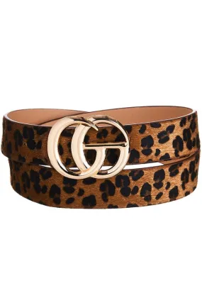 G Belt-Cognac Leop