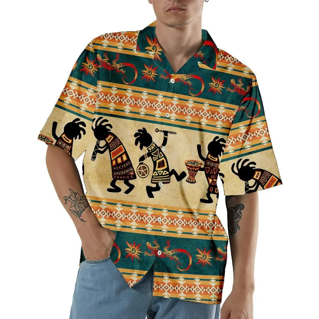 Gearhuman 3D American Native Hawaii Shirt