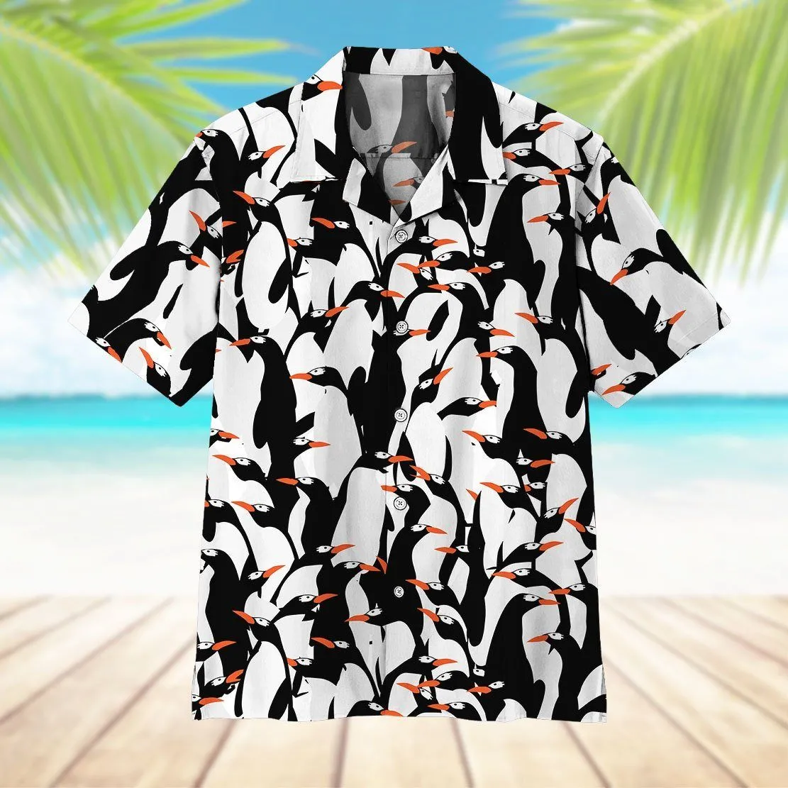 Gearhuman 3D Flying Penguins Hawaii Shirt