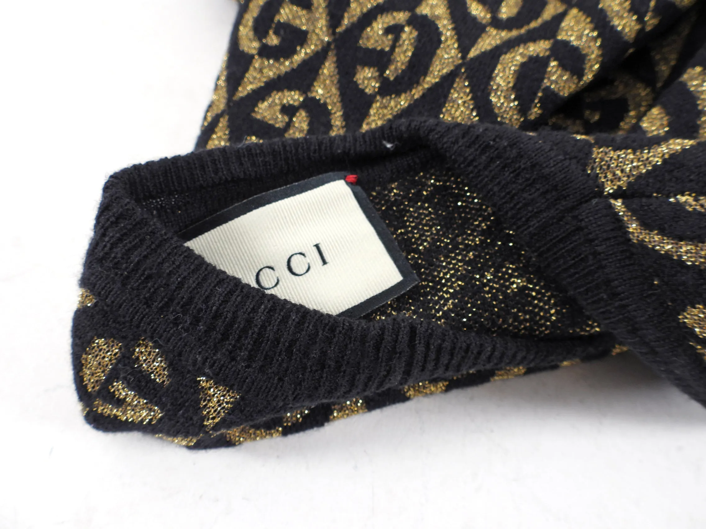 Gucci Black and Gold GG Logo Knit Cardigan Sweater - XS