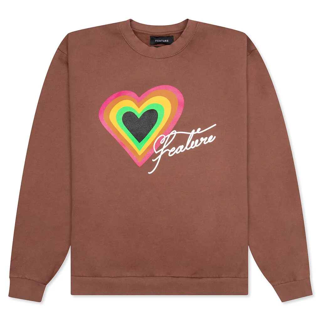 Heart Script Crewneck Sweater - Monk's Robe