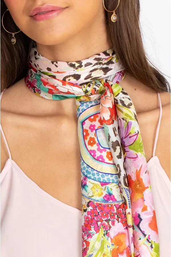 Johnny Was Silk Scarf Wild Garden