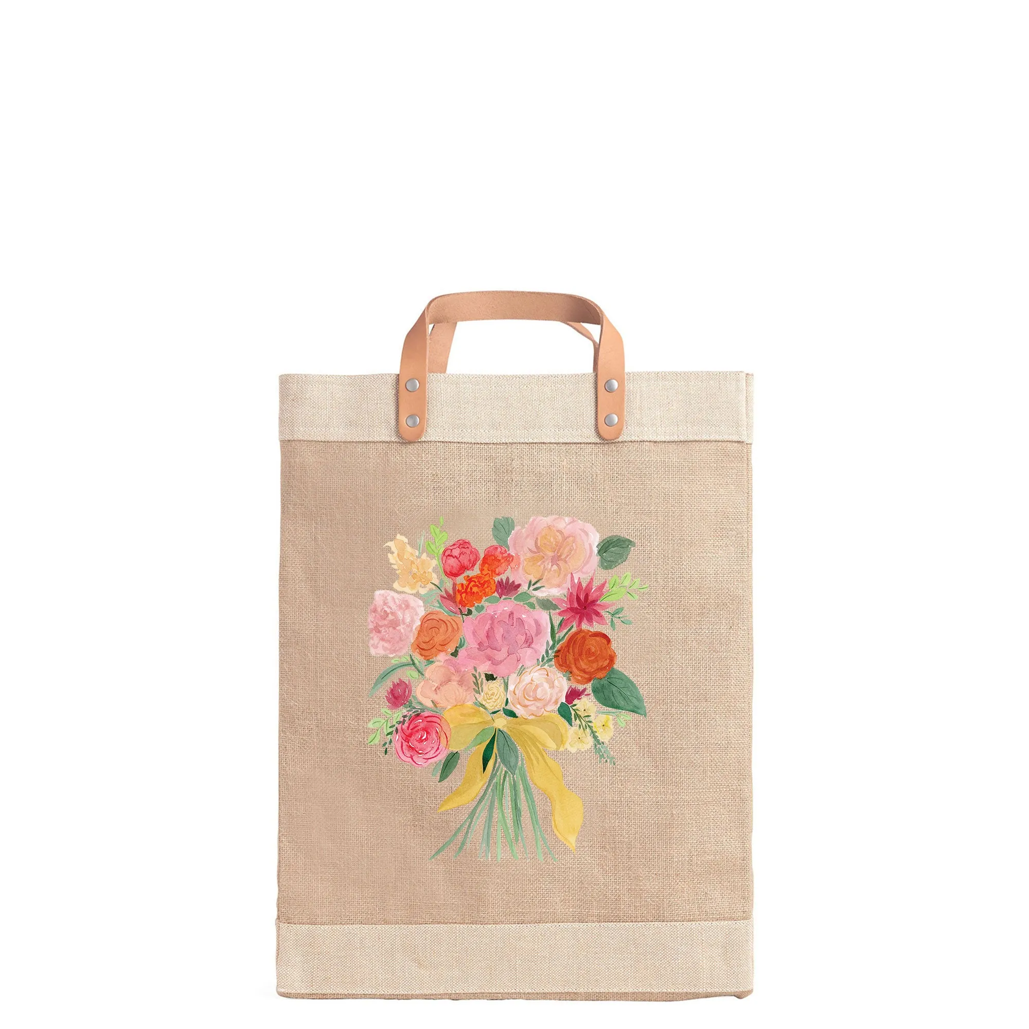 Market Bag in Natural Bouquet by Amy Logsdon