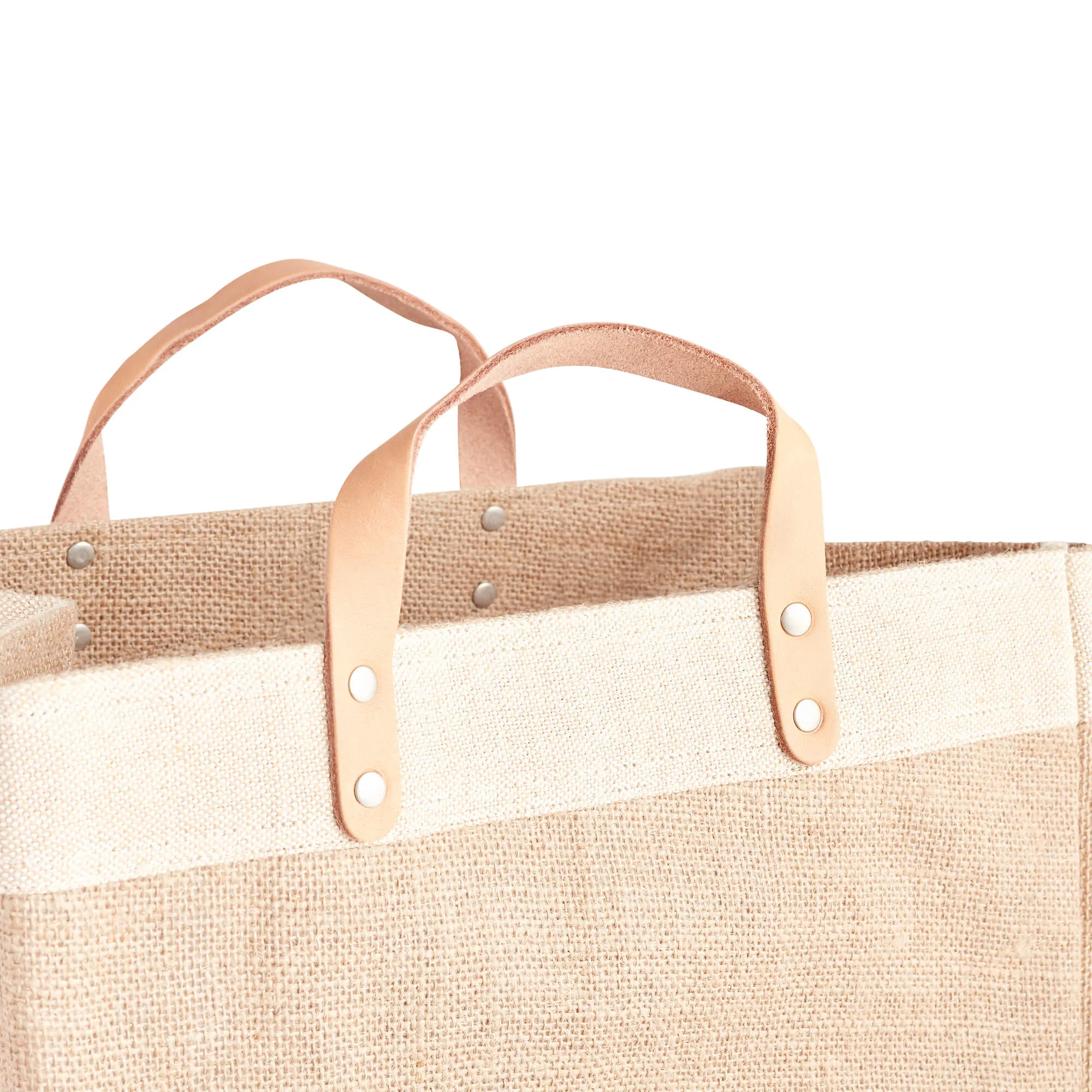 Market Bag in Natural with “TAKE CARE”