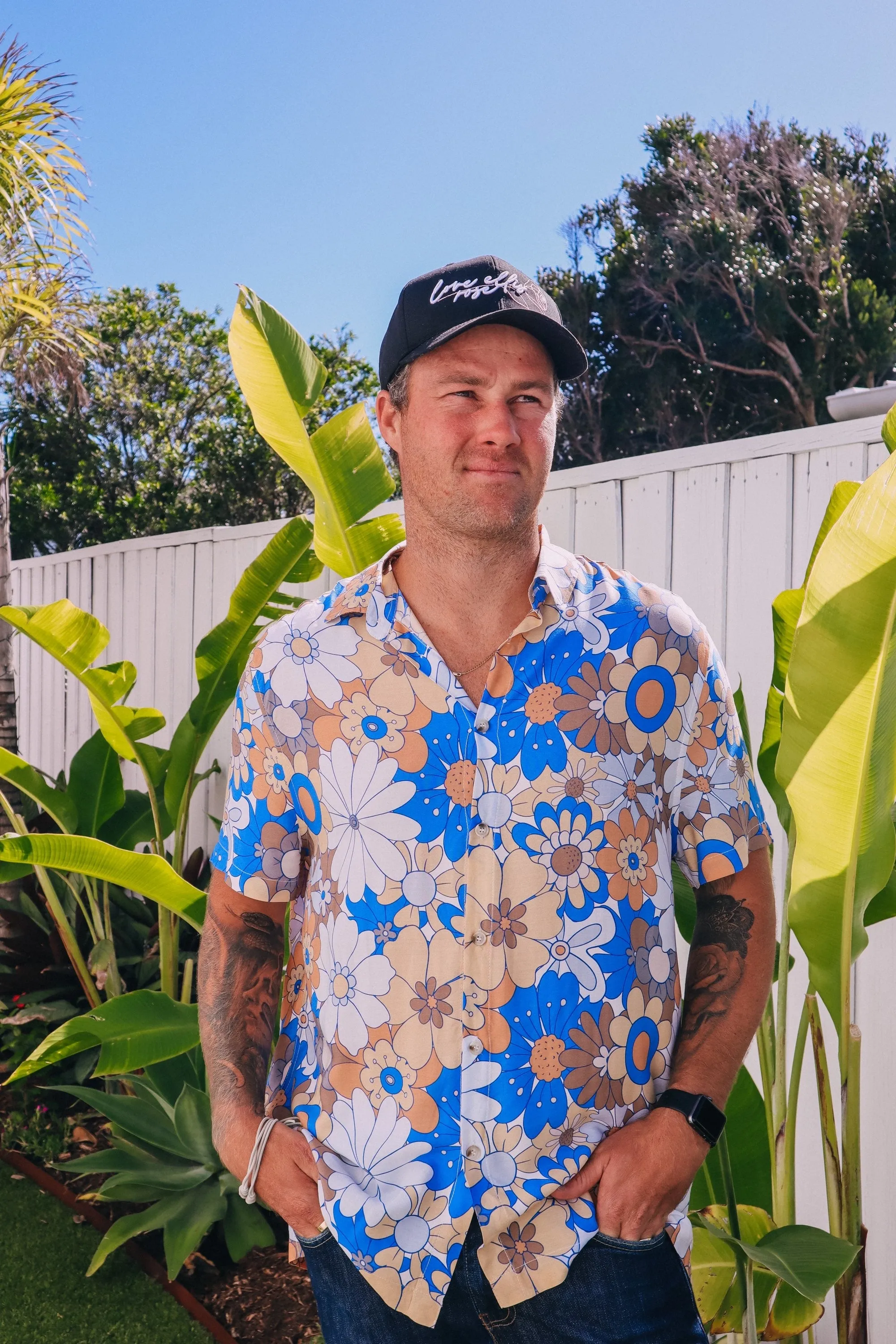 Men's Button Up Shirt - Flower Power