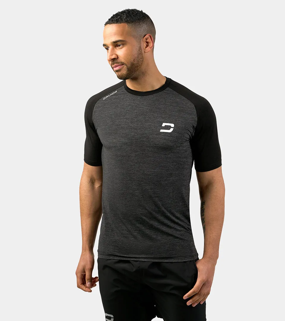 MEN'S HYBRID SPORTS T-SHIRT - CHARCOAL