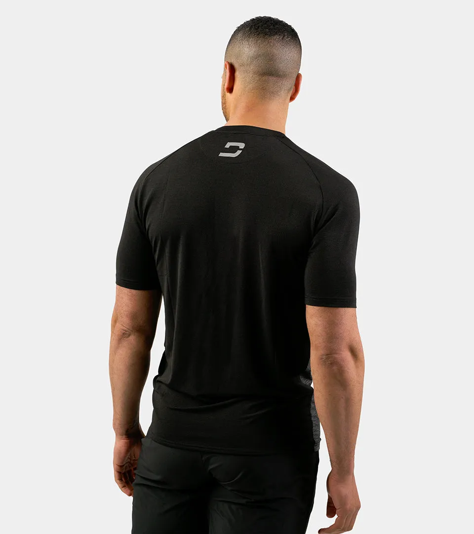 MEN'S HYBRID SPORTS T-SHIRT - CHARCOAL