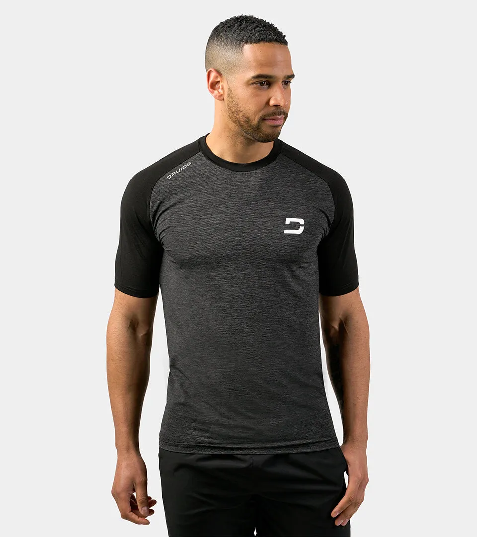 MEN'S HYBRID SPORTS T-SHIRT - CHARCOAL