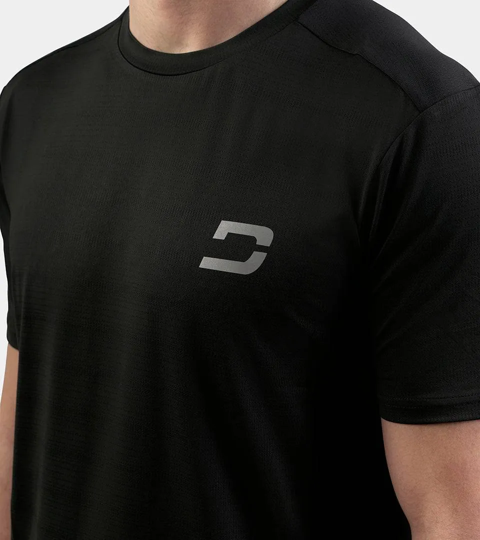 MEN'S PERFORATED SPORTS T-SHIRT - BLACK