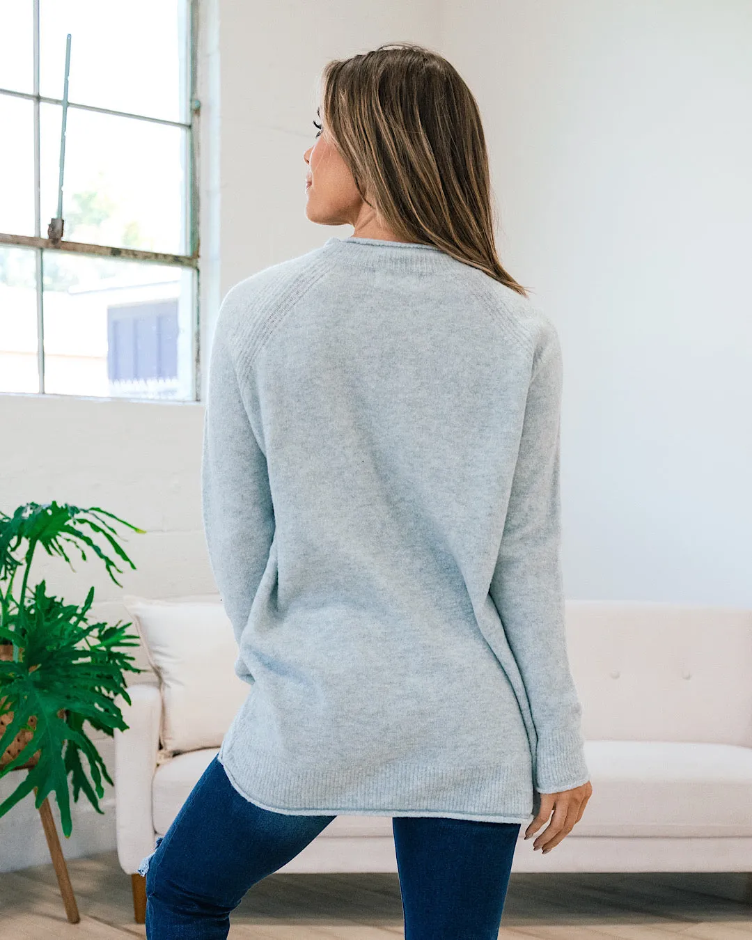 Misty Tunic Sweater - Light Blue