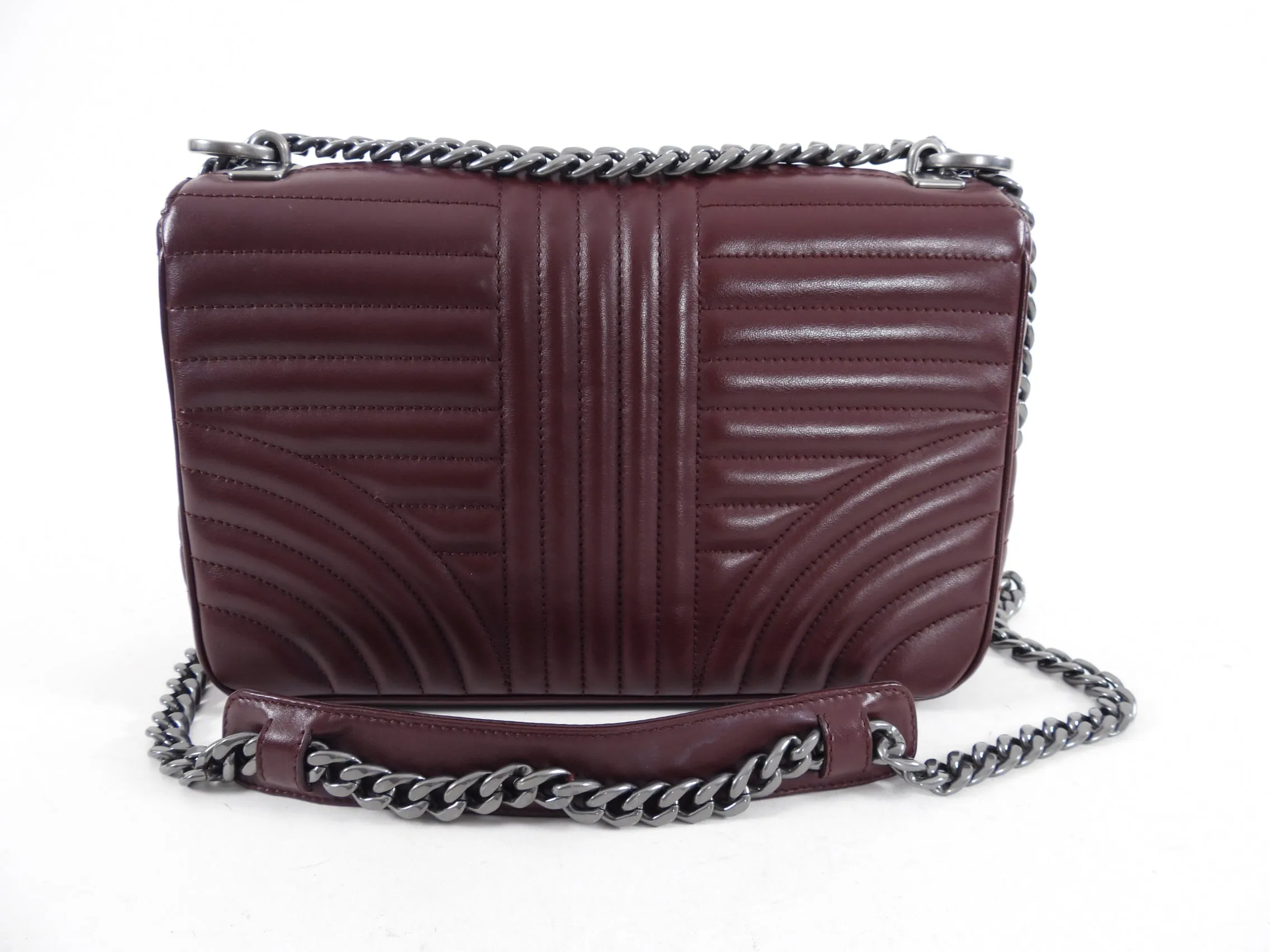 Prada Dark Bordeaux Quilted Large Diagramme Flap Bag