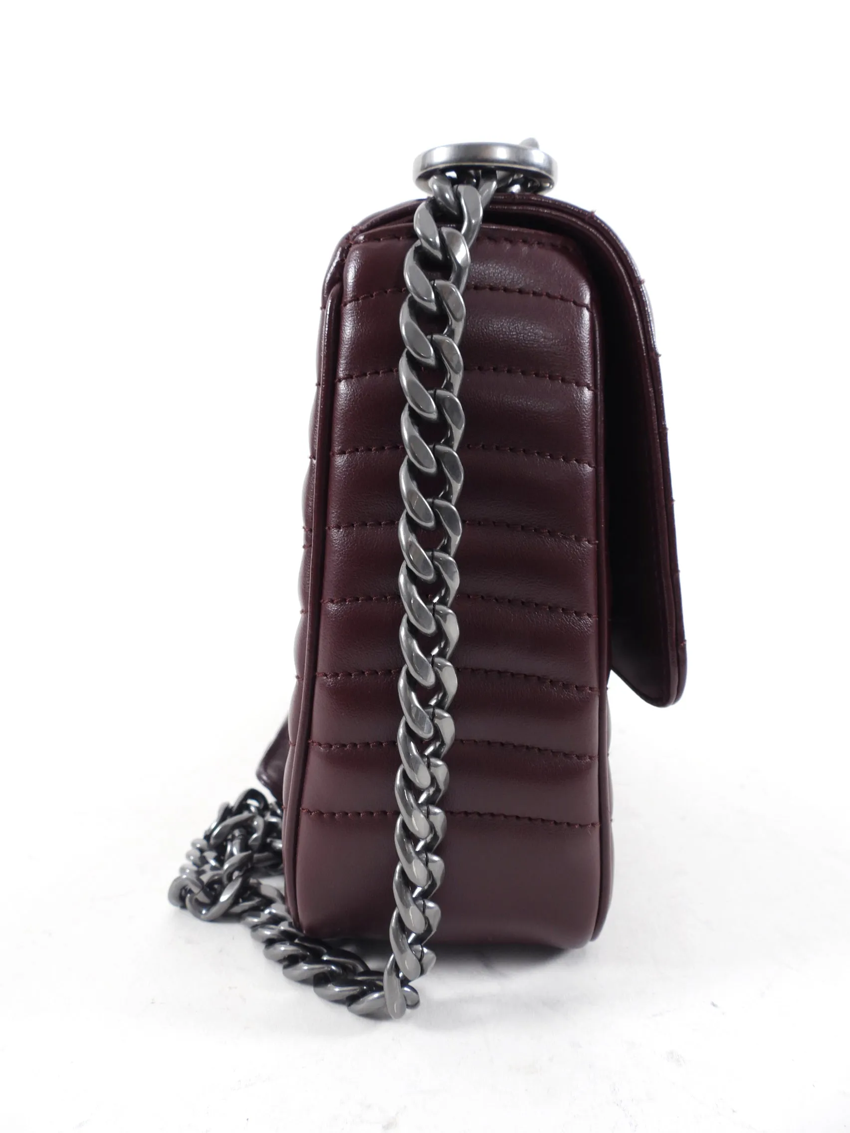 Prada Dark Bordeaux Quilted Large Diagramme Flap Bag