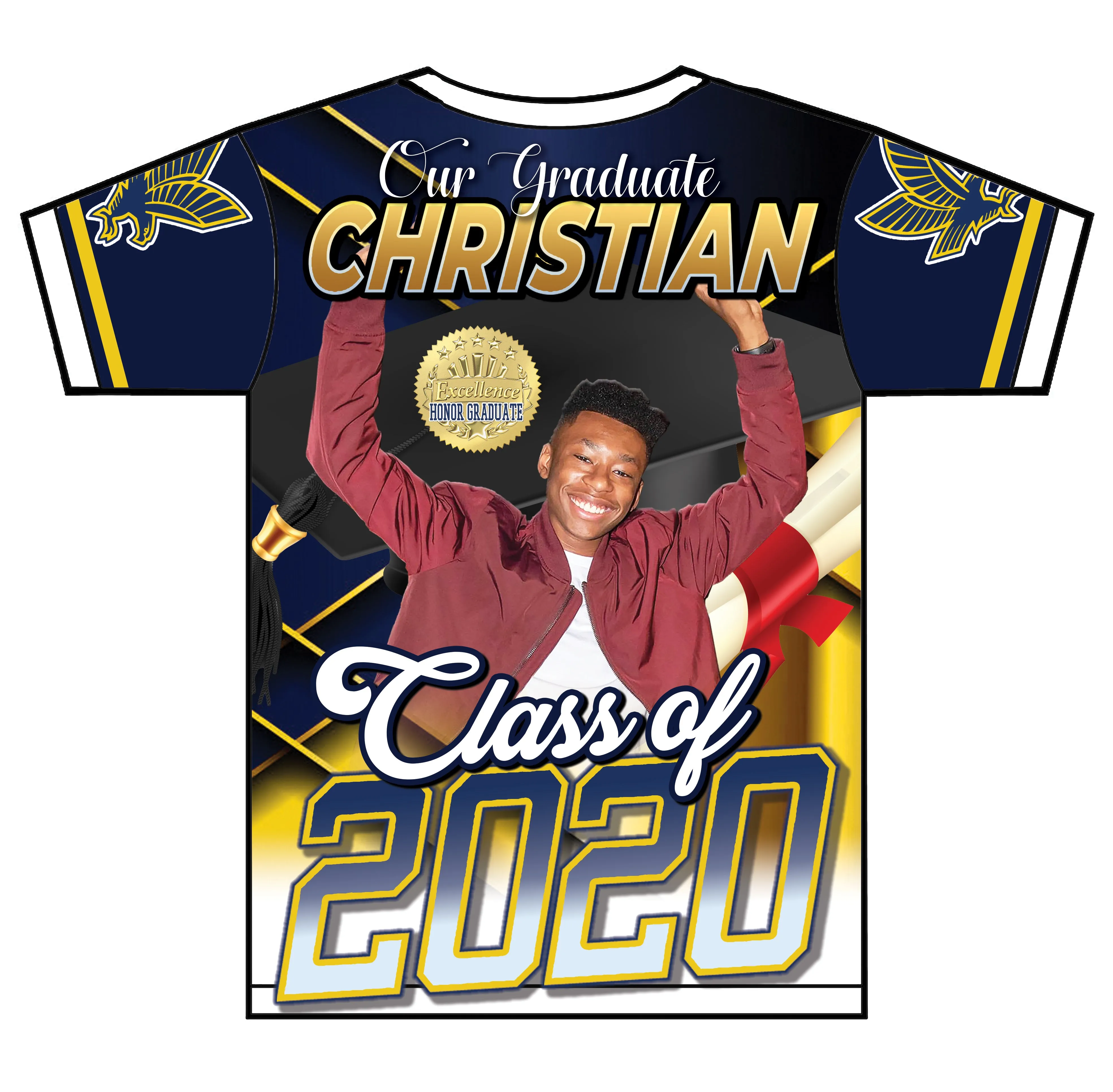 "Abstract" Custom Designed Graduation 3D shirt