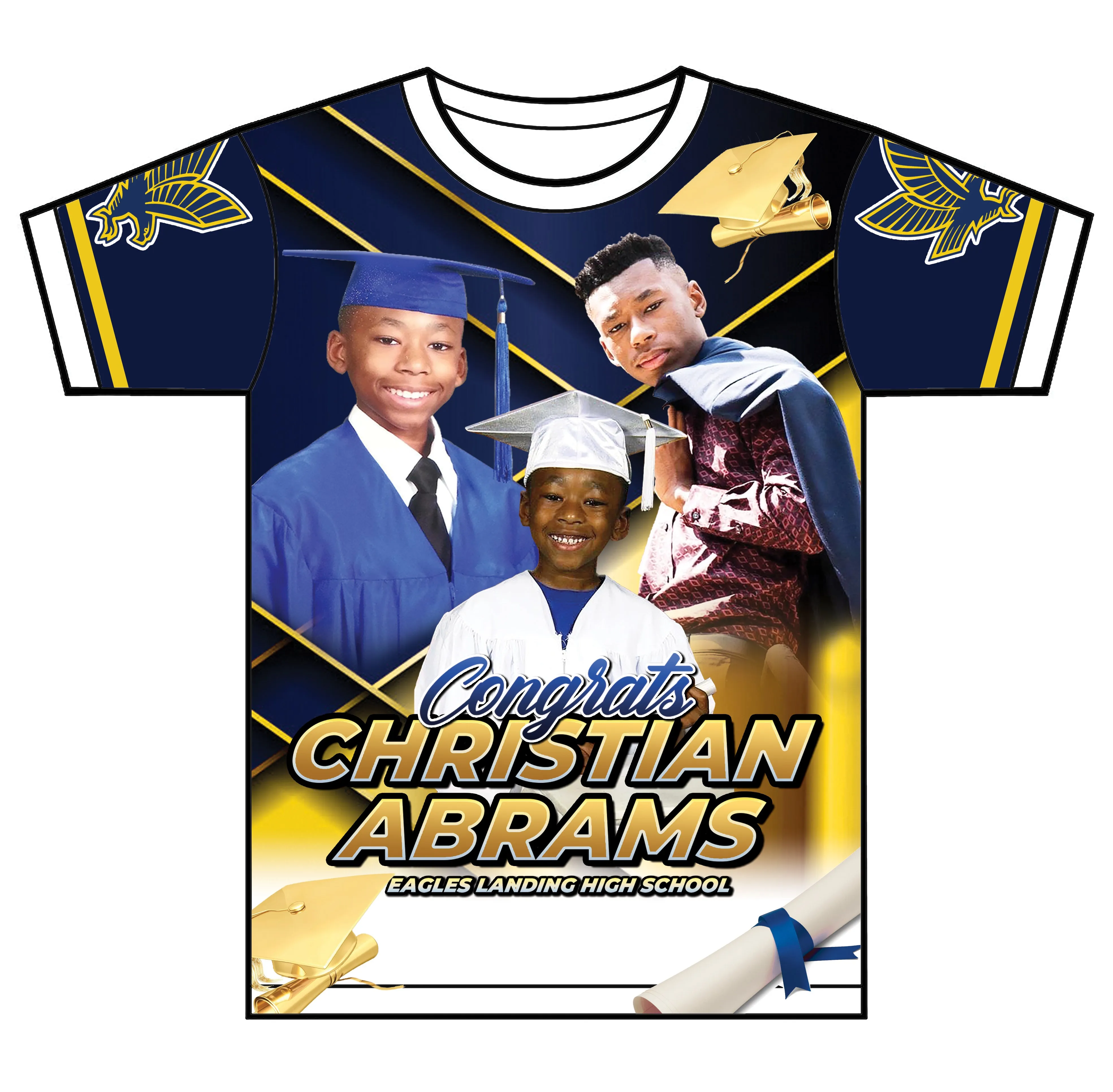 "Abstract" Custom Designed Graduation 3D shirt