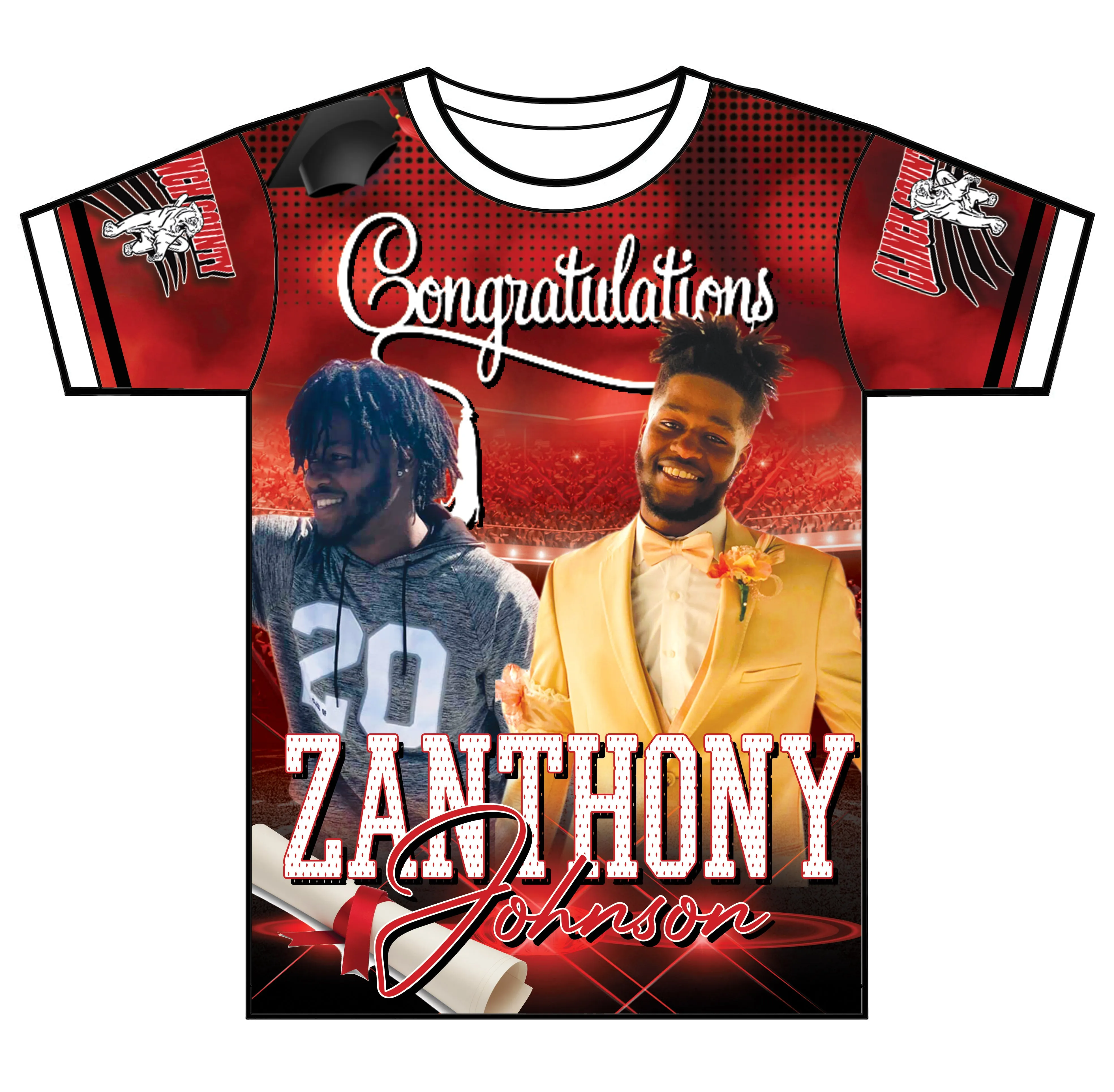 "Clutch" Custom Designed Graduation 3D shirt