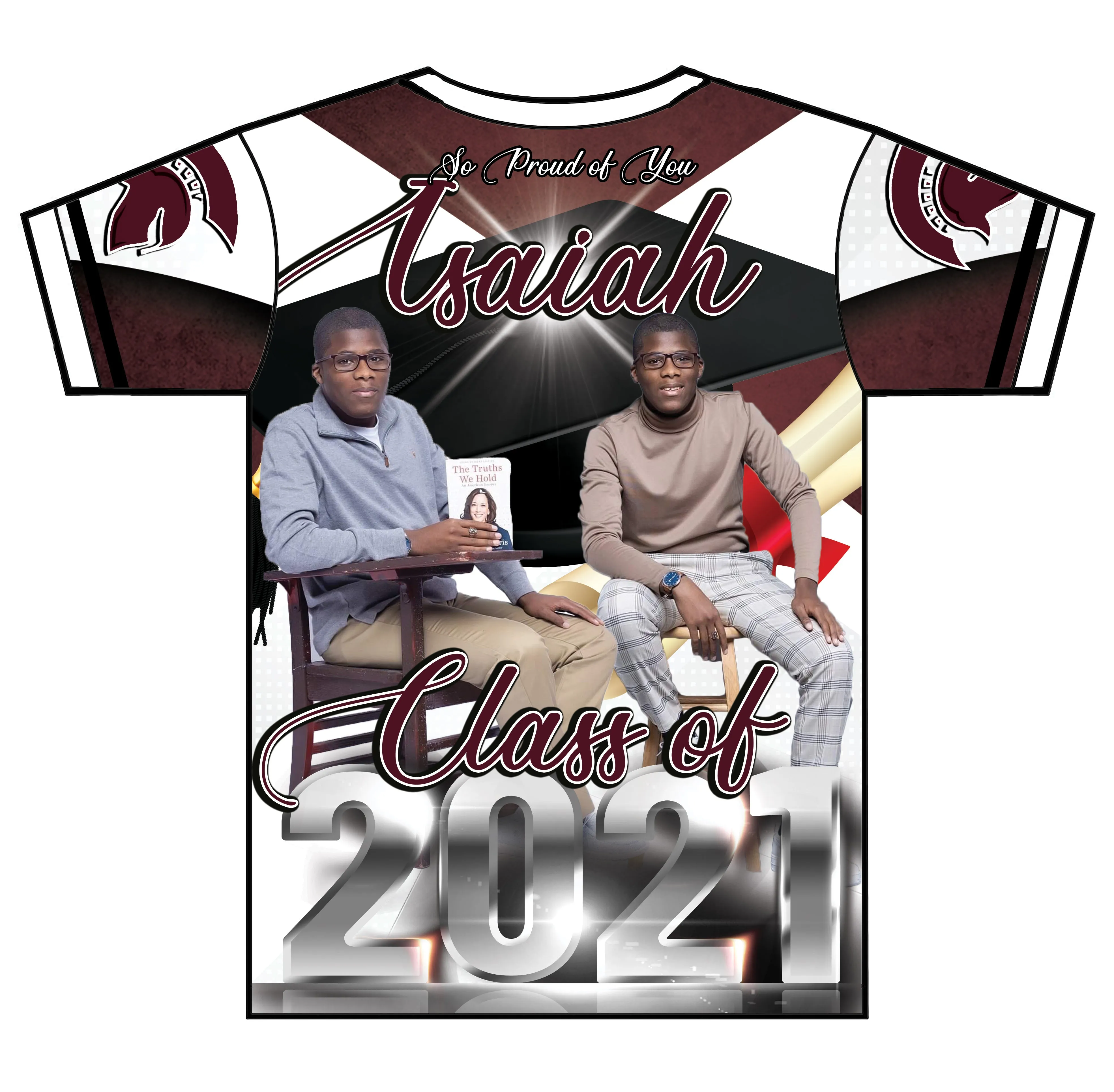 "Isaiah" Custom Designed Graduation 3D shirt