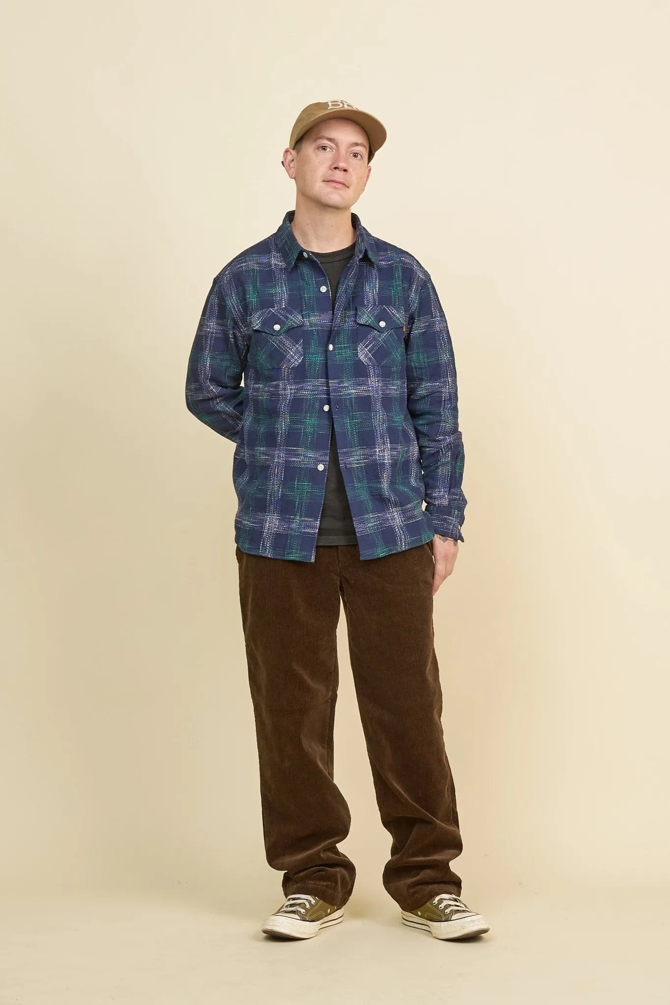 Rats Amundsen Cotton Check Shirt - Blue