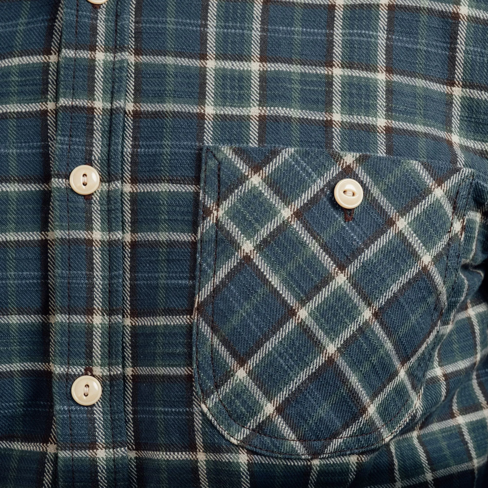 Rogue Territory Jumper Shirt Vintage Slub Plaid Blue