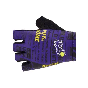 Santini TDF Puy De Dome Gloves-Print